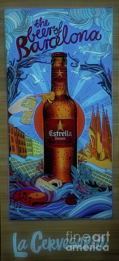 Estrella Beer Barcelona  Photograph by Chuck Kuhn