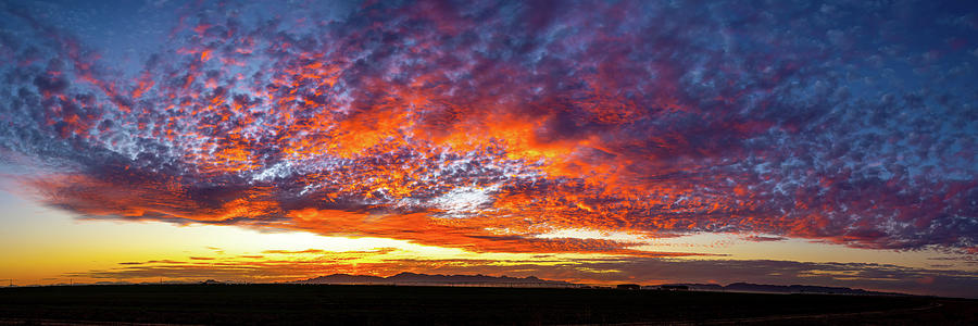 Estrella Mountains Sunset Pano Photograph by Paul LeSage