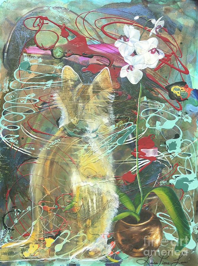 Cat Painting - Estrellita  by Laura Pierre-Louis