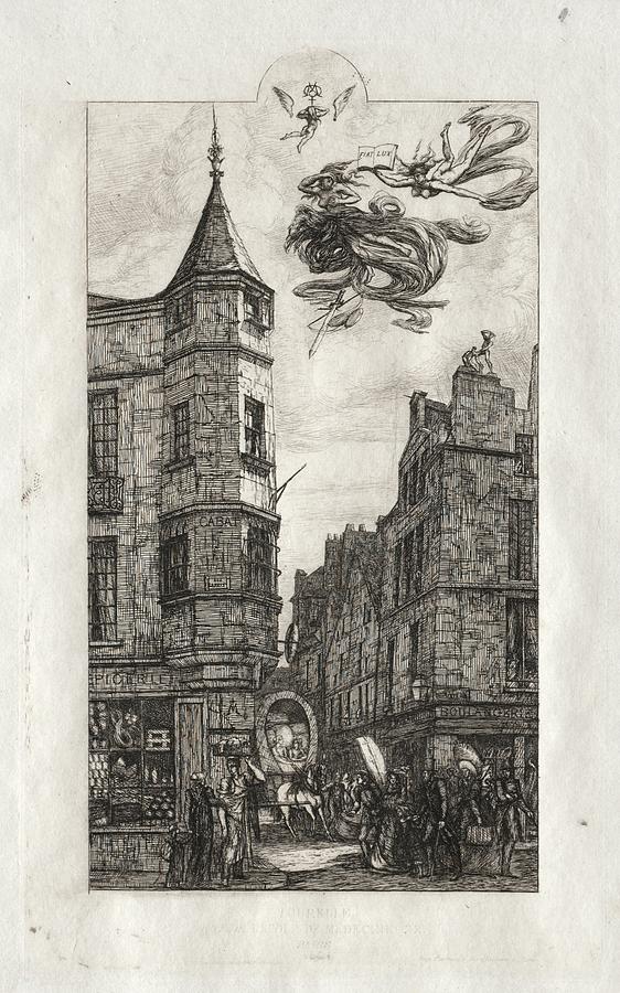 Etchings of Paris Tourelle, rue de lEcole de Medicine 1861 Charles Meryon Painting by MotionAge Designs