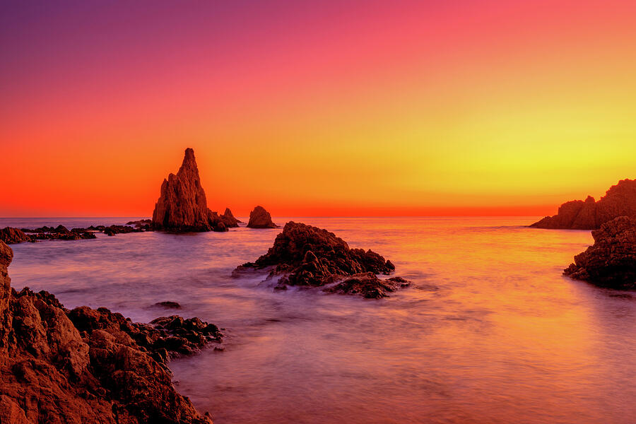 Eternal Glow at Arrecife de las Sirenas, Cabo de Gata Photograph by John Wright Eternal Glow at Arrecife de las Sirenas, Cabo de Gata Photograph by John Wright