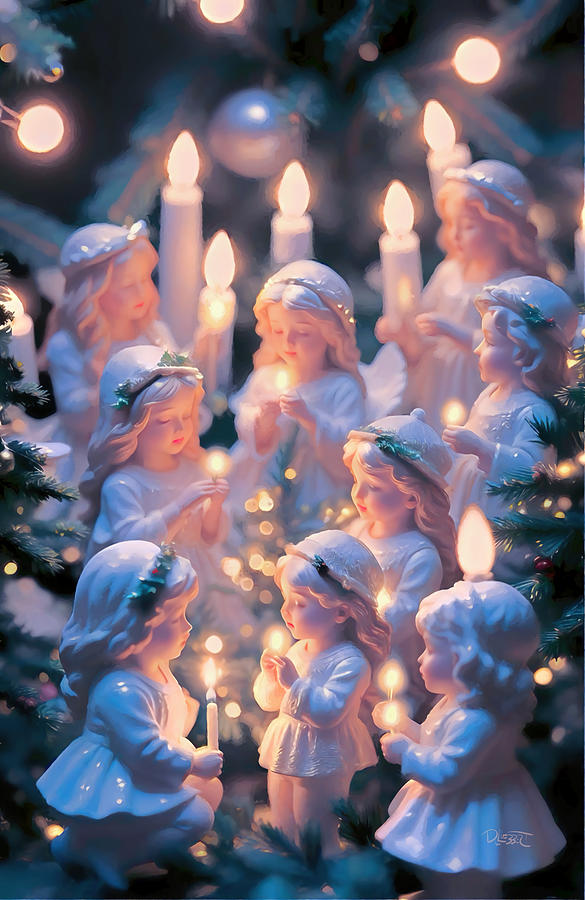 Eternal Joy Christmas Carolers Digital Art by David Luebbert