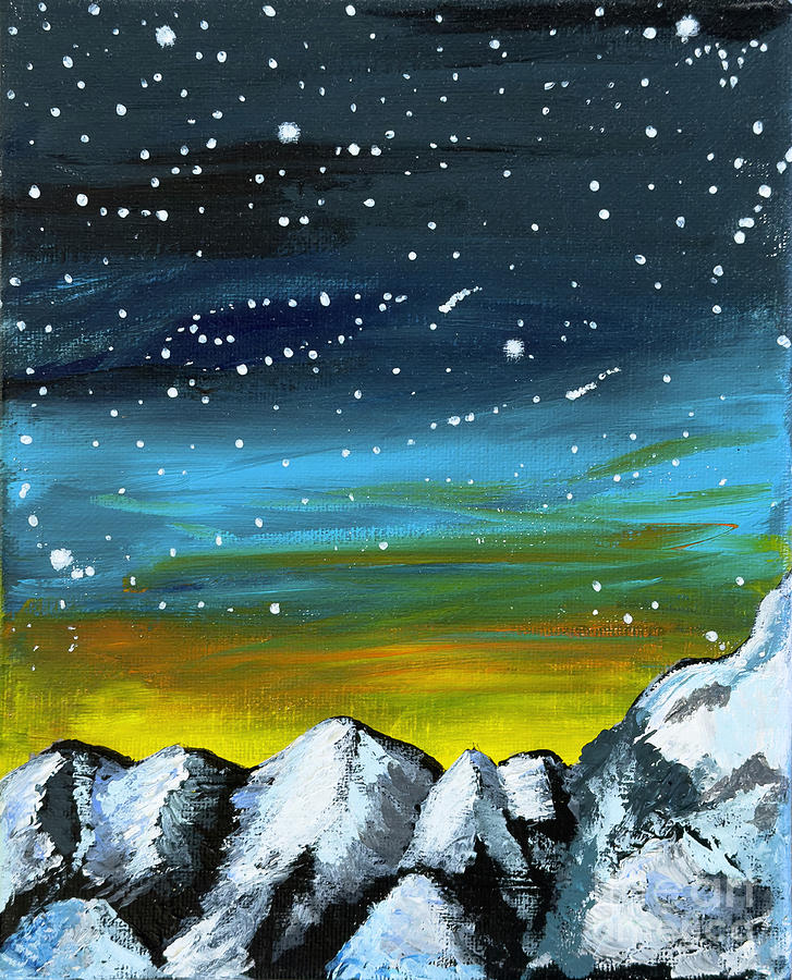 Eternal Majesty - Everest Winter Dusk Duo Part 1 Painting by Djurdjina Jovanovic Eternal Majesty - Everest Winter Dusk Duo Part 1 Painting by Djurdjina Jovanovic