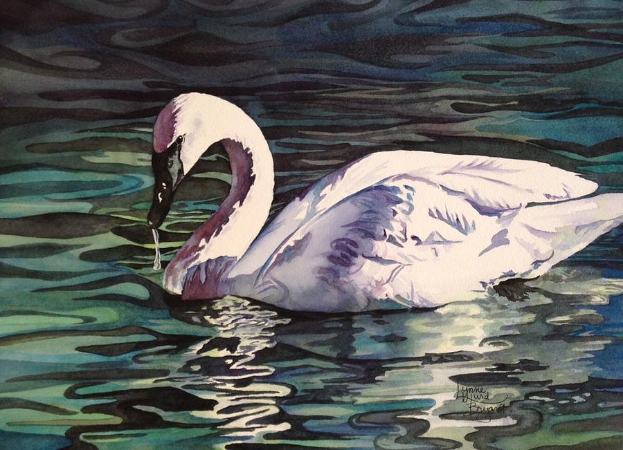 Swan Painting - Eternal Solace by Lynne Hurd Bryant