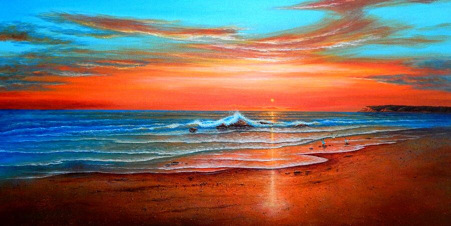 Eternal Sunset Painting by John YATO