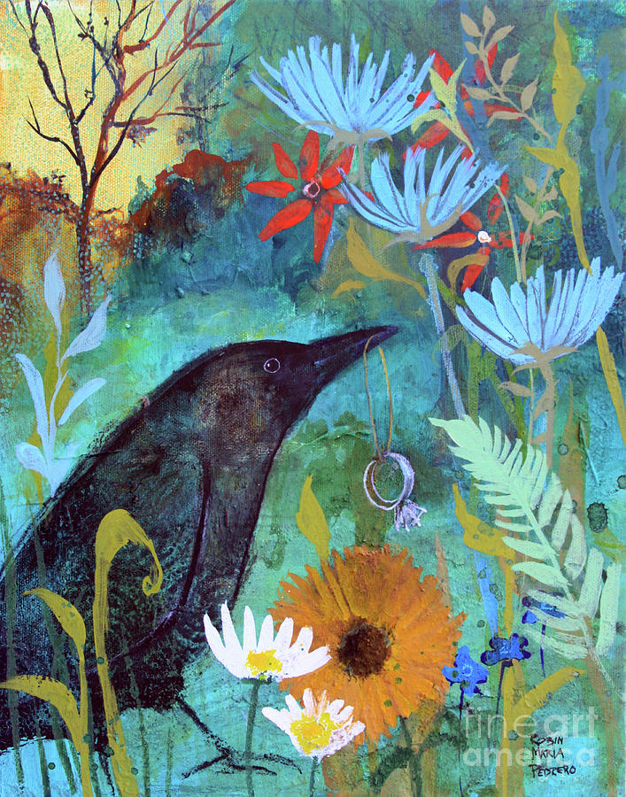 Eternity Crow Painting by Robin Pedrero