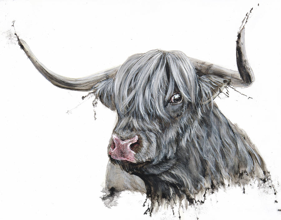 Ethel- The Highland Cow Painting By Angela Bawden