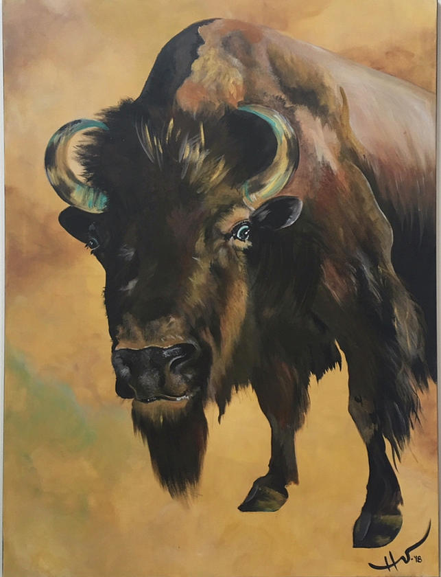 Ethel The Wood Bison Painting By Hayley Thiesen 