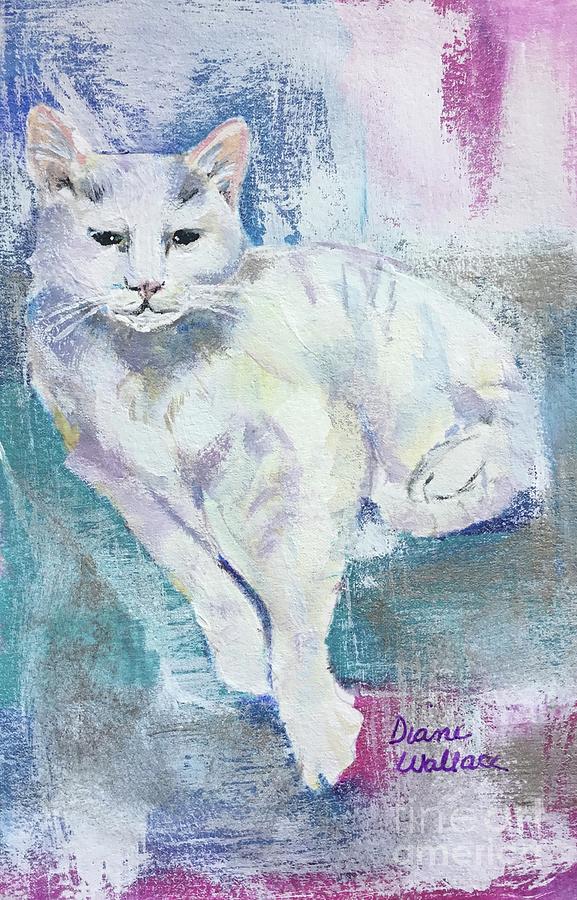 Ethereal Feline Painting by Diane Wallace