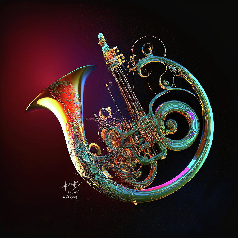Ethereal French Horn 1 Digital Art by DC Langer