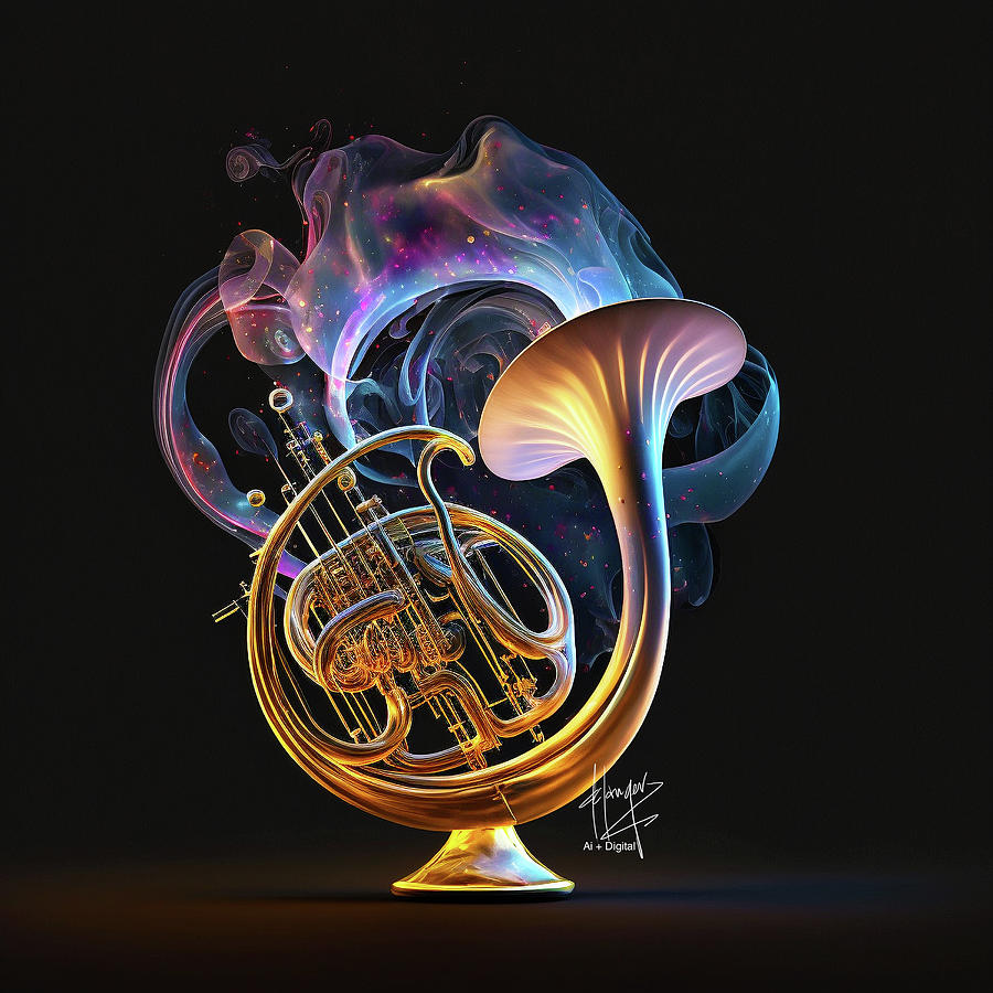 Ethereal French Horn 2 Digital Art by DC Langer