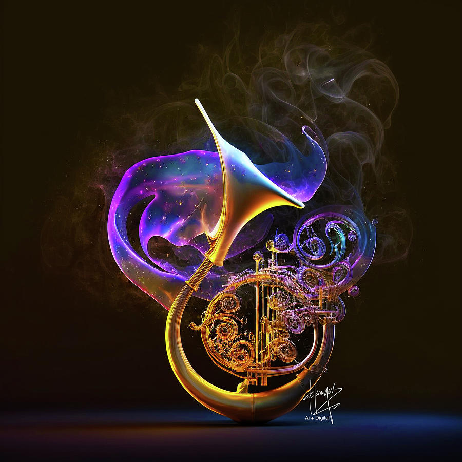Ethereal French Horn 3 Digital Art by DC Langer