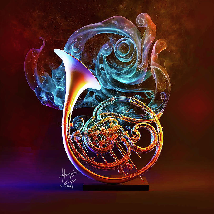 Ethereal French Horn 5 Digital Art by DC Langer