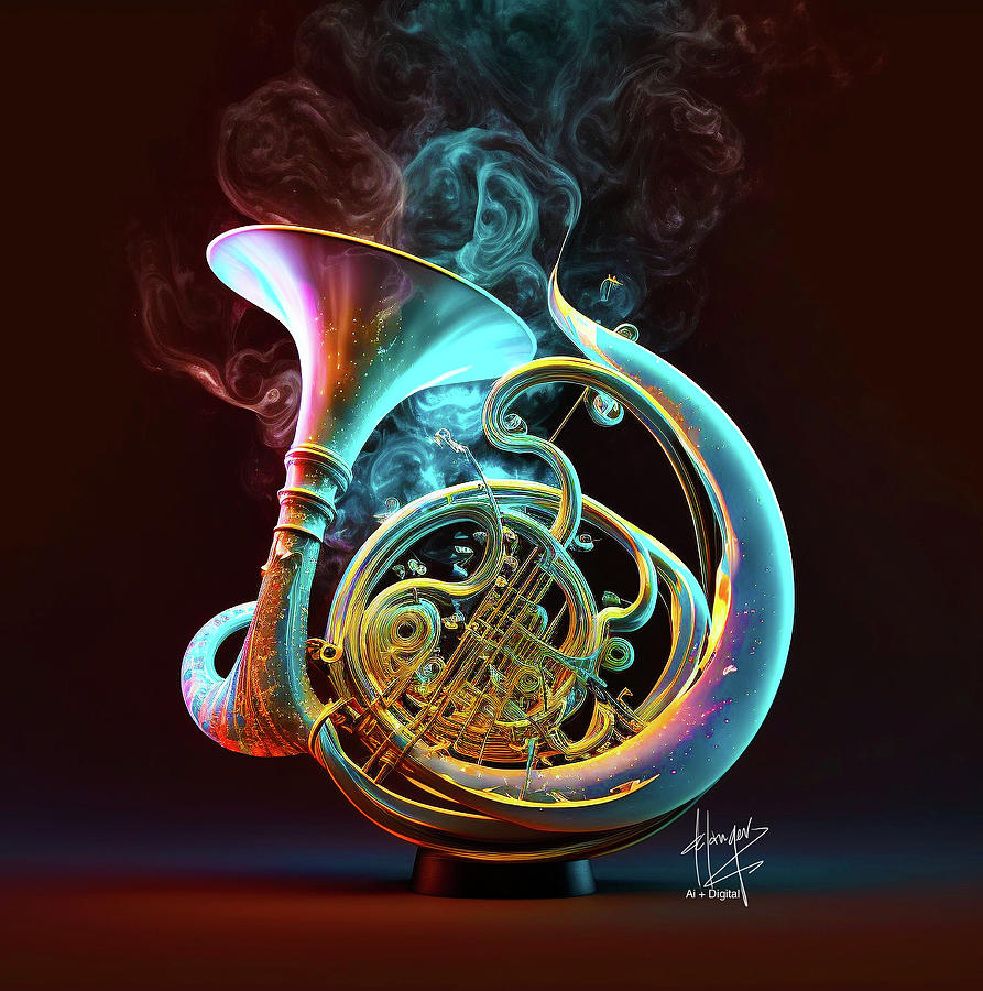 Ethereal French Horn 6 Digital Art by DC Langer