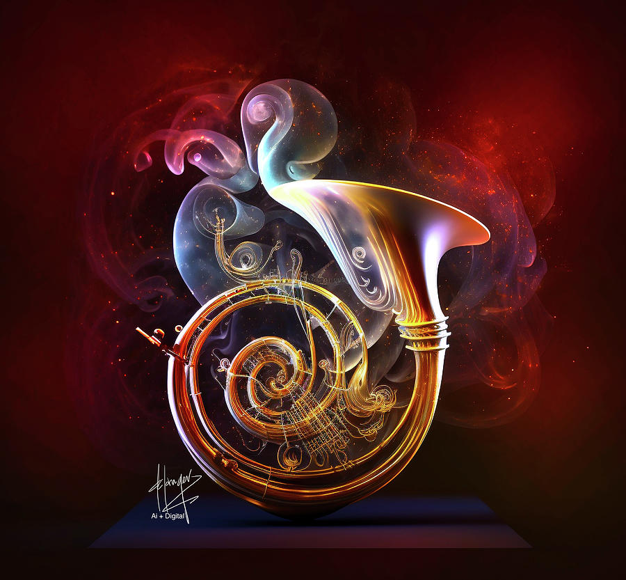 Ethereal French Horn 7 Digital Art by DC Langer