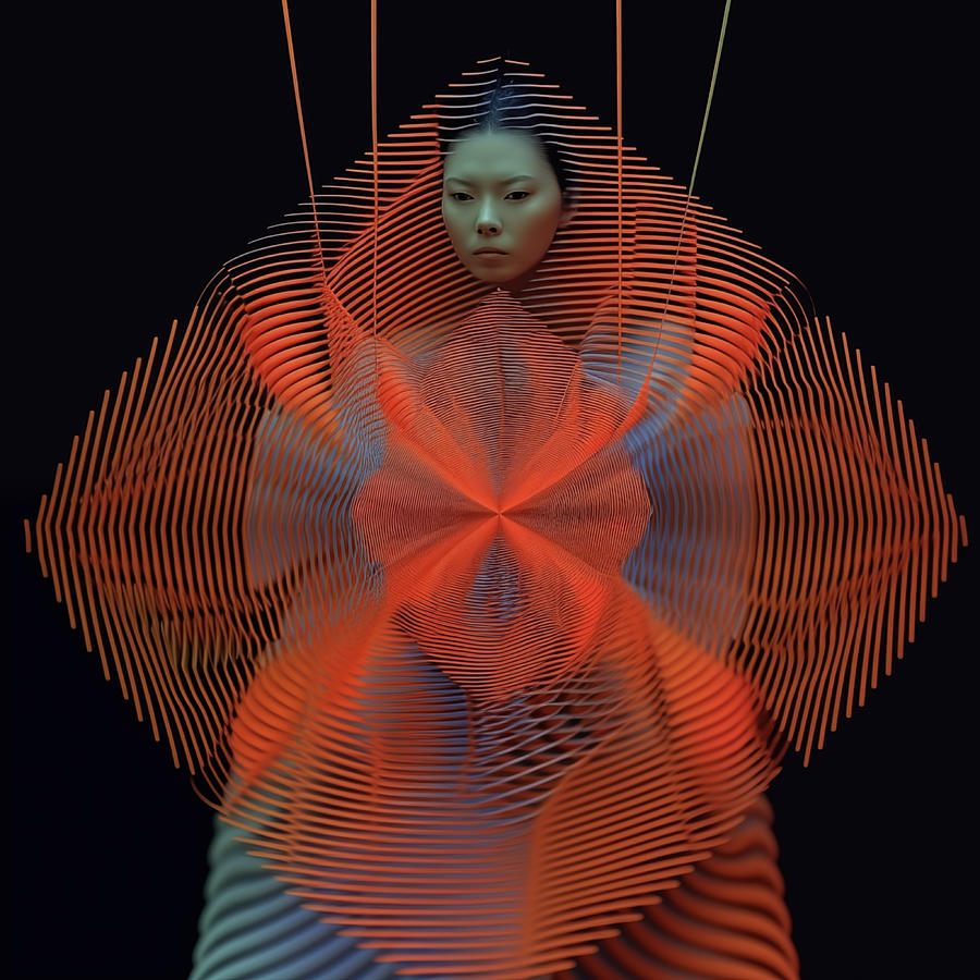 Ethereal Geometrix- A Cybernetic Dreamscape Digital Art by Maria Lankina