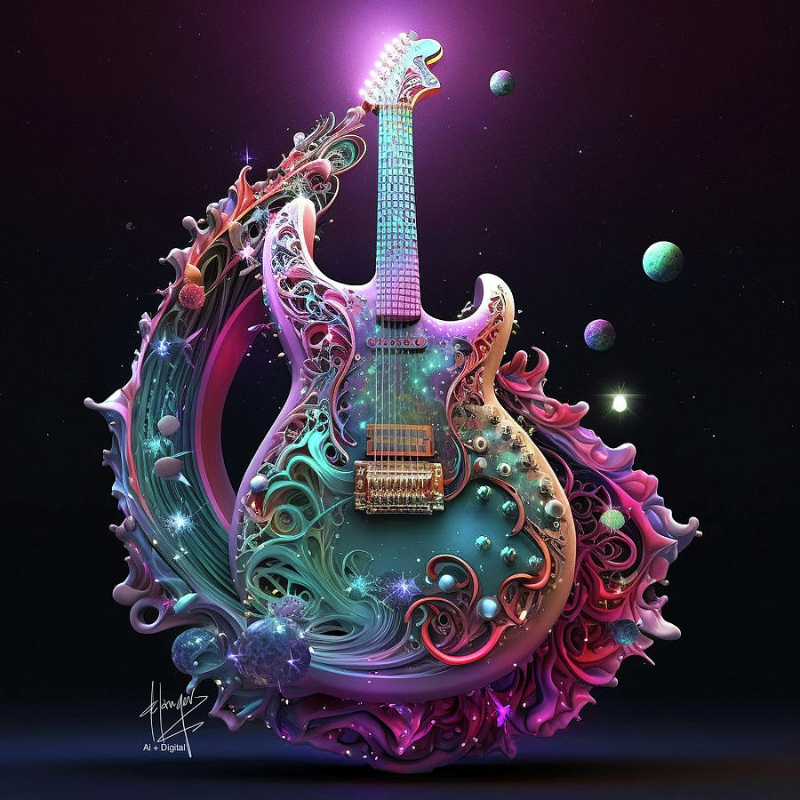 Ethereal Guitar 2 Digital Art by DC Langer