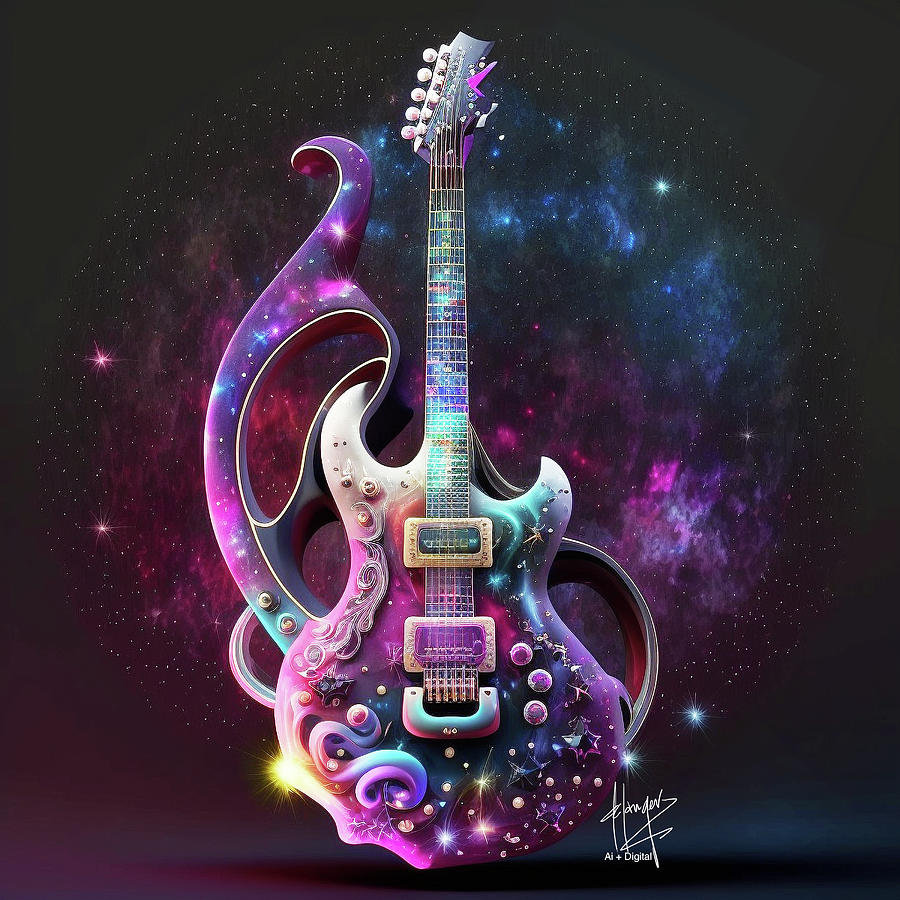 Ethereal Guitar 4 Digital Art by DC Langer