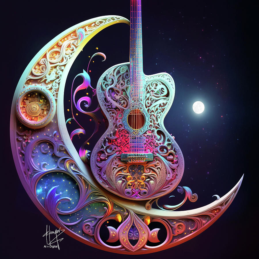 Ethereal Guitar 6 Digital Art by DC Langer
