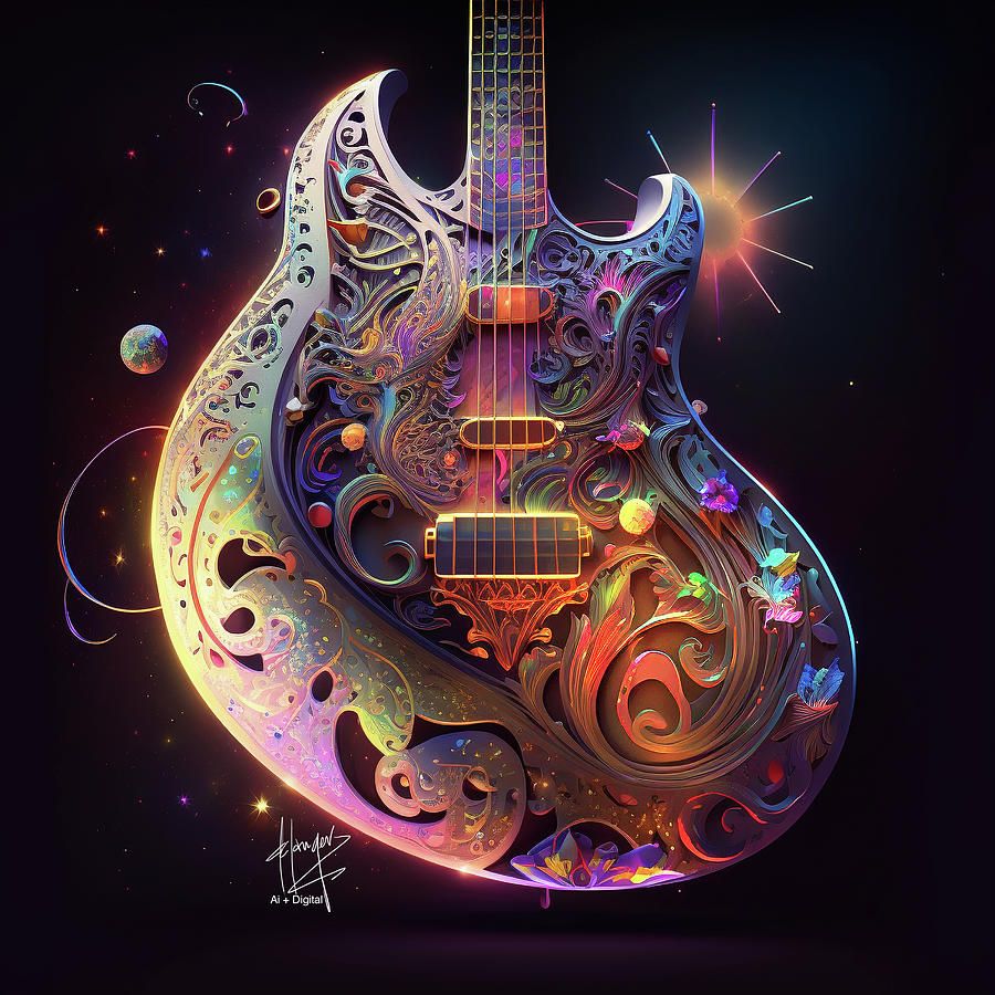 Ethereal Guitar 7 Digital Art by DC Langer