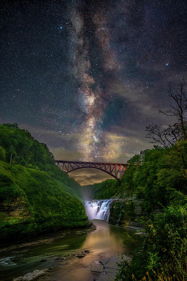 Nature Photograph - Ethereal Majesty Upper Falls Letchworth State park by Mark Papke