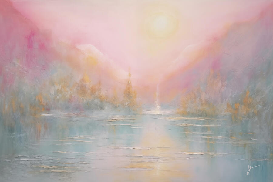 Ethereal Mountain Sunrise Painting by Greg Collins