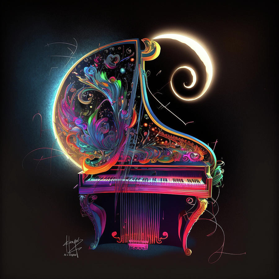 Ethereal Piano 1 Digital Art by DC Langer