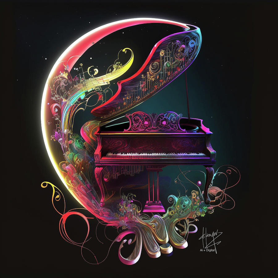 Ethereal Piano 3 Digital Art by DC Langer