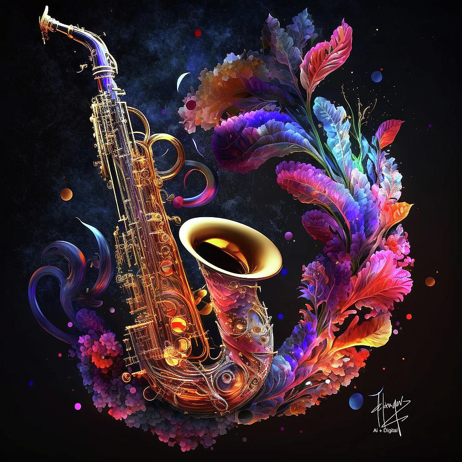 Ethereal Saxophone 6 Digital Art by DC Langer