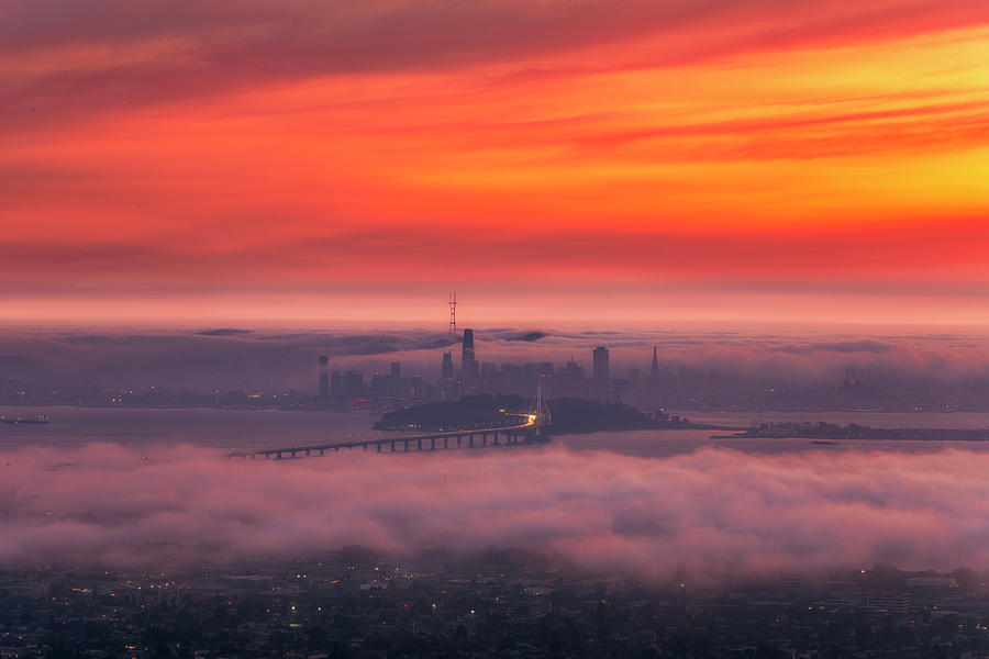 Ethereal Smoky Burn, Over San Francisco Bay Photograph by Vincent James