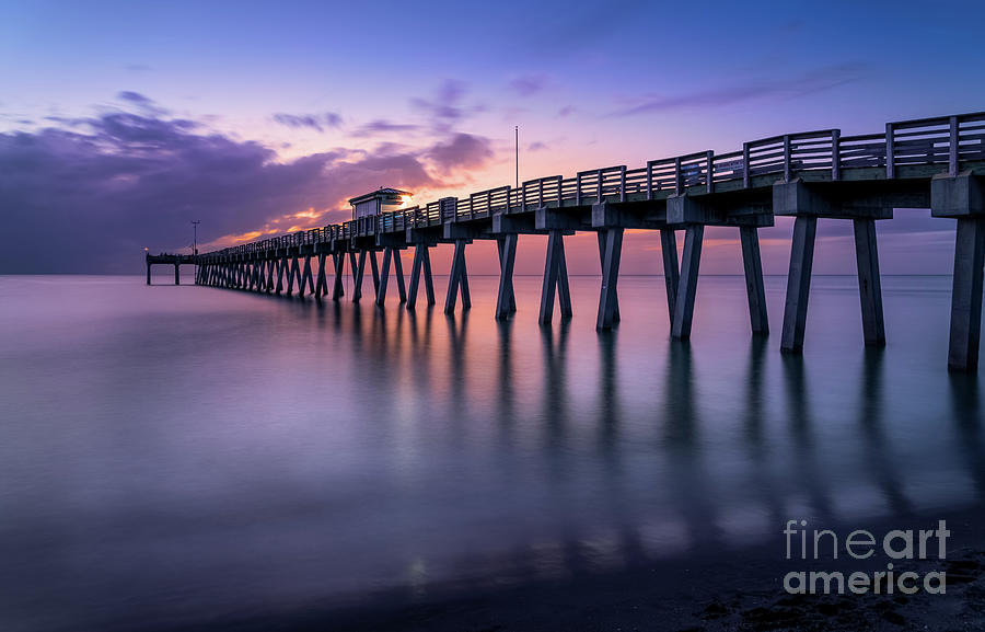 Ethereal Sunset at Venice Fishing Pier, Florida Photograph by Liesl Walsh