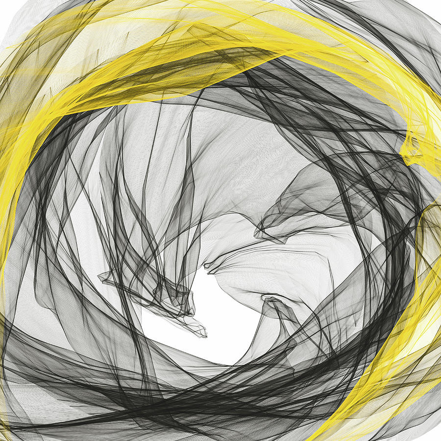 Ethereal - Yellow And Gray Art Painting by Lourry Legarde