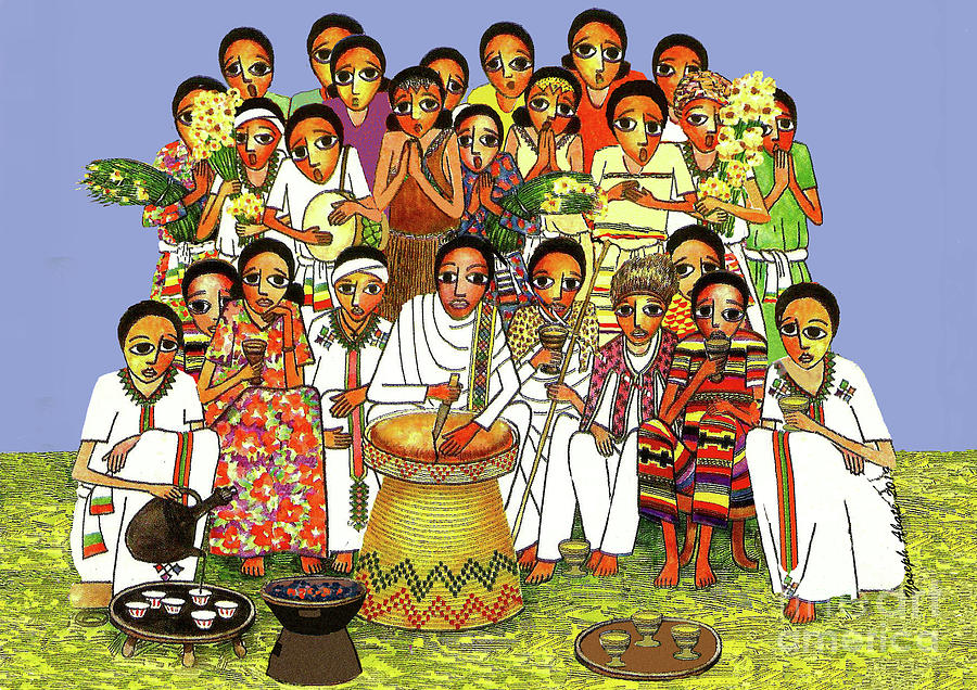 Ethiopian Holidays Painting by Yoseph Abate