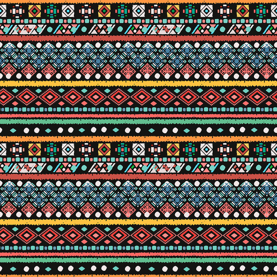 Ethnic Seamless Pattern Boho Print Old Background Texture Pixel