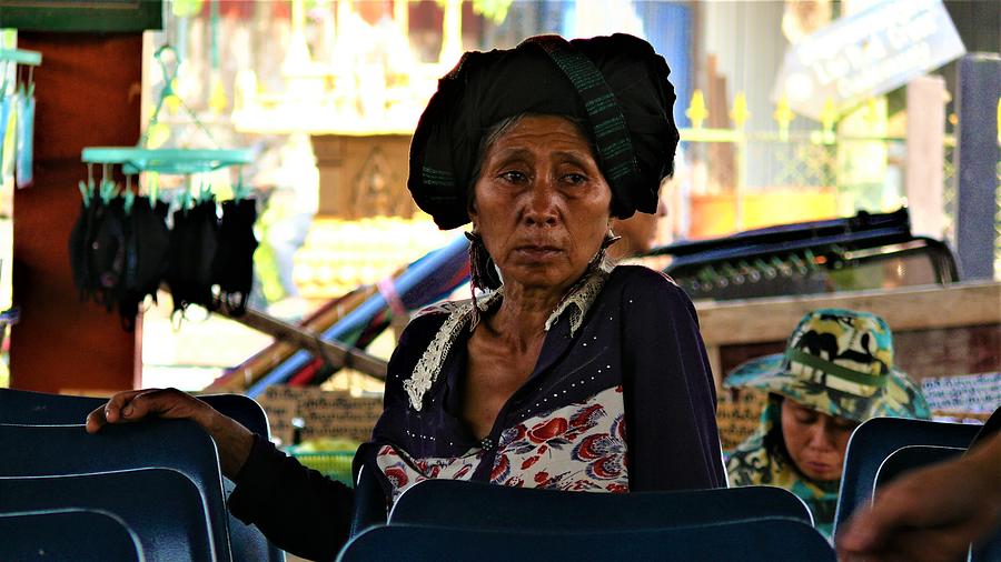 Ethnic woman at the bus station Photograph by Robert Bociaga