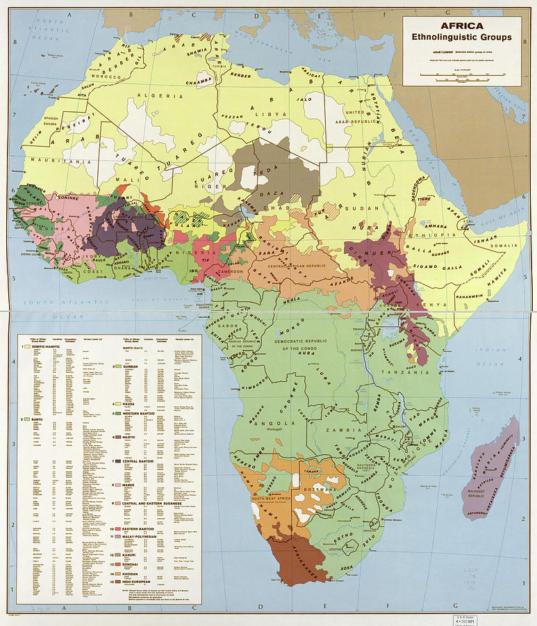 Map Drawing - Ethnolinguisitic Map of Africa by Cia