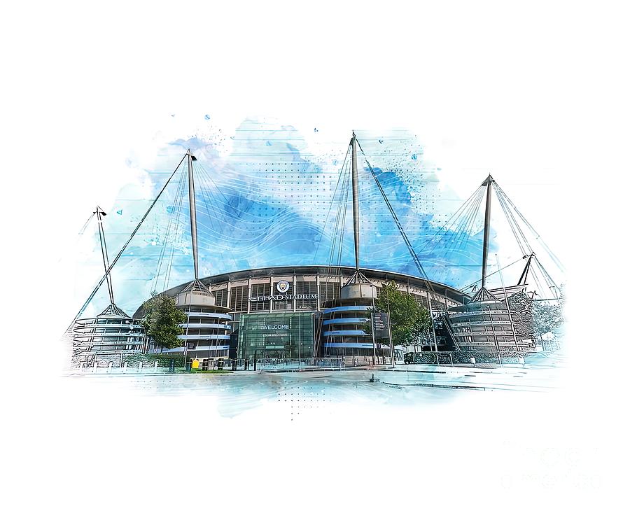 Etihad Stadium Manchester City Painting by Damien Clarke | Fine Art America