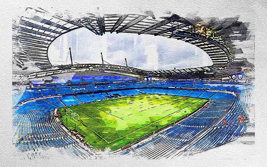 Etihad Stadium Manchester City Sports Arena Football Lawn Grandstands ...