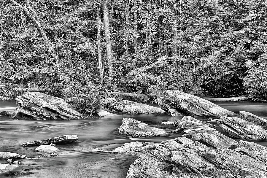 Etowah River Black and White Photograph by JC Findley