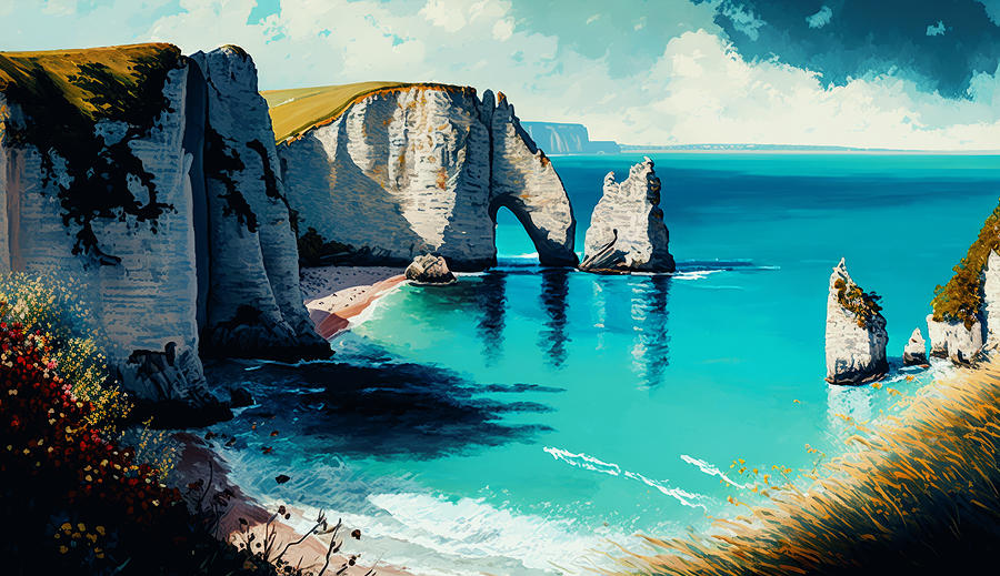 Etretat Coast Normandy Digital Art by James Lloyd Etretat Coast Normandy Digital Art by James Lloyd