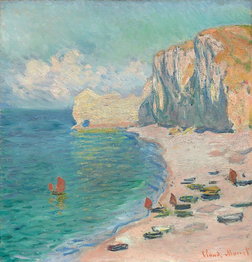 Claude Monet Digital Art - Etretat The Beach and the Falaise d Amont by All Classics