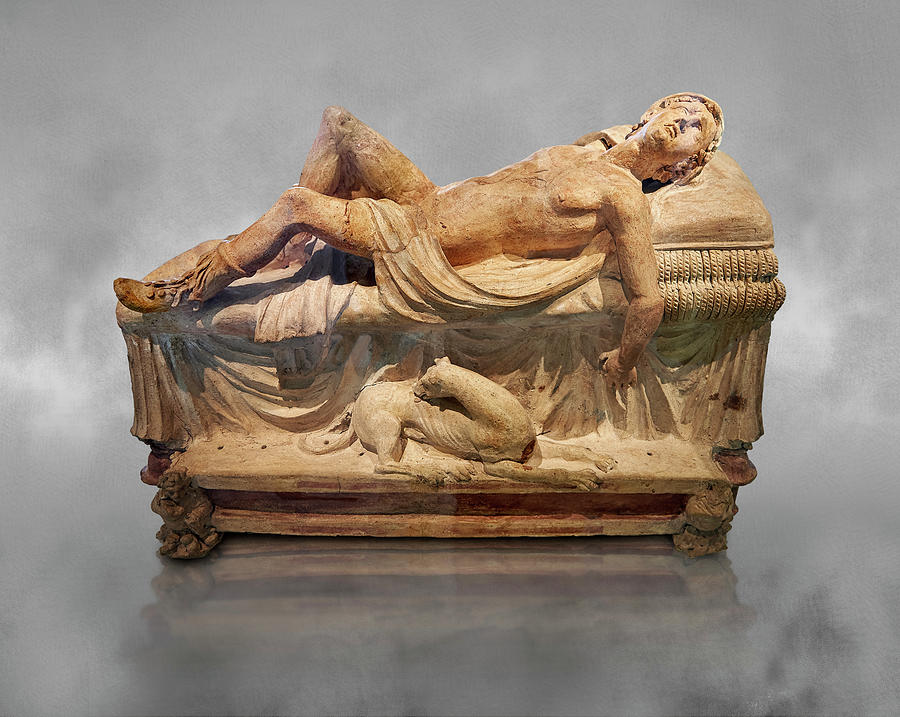 Etruscan funerary monument  known as  Adonis Dying - 3rd century BC - Vatican Museums Photograph by Paul E Williams