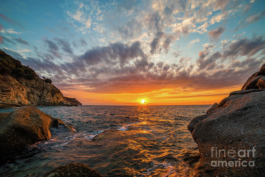 Scenic coastal sunset on island of Elba in Tuscany #2 Photograph by Vivida Photo PC