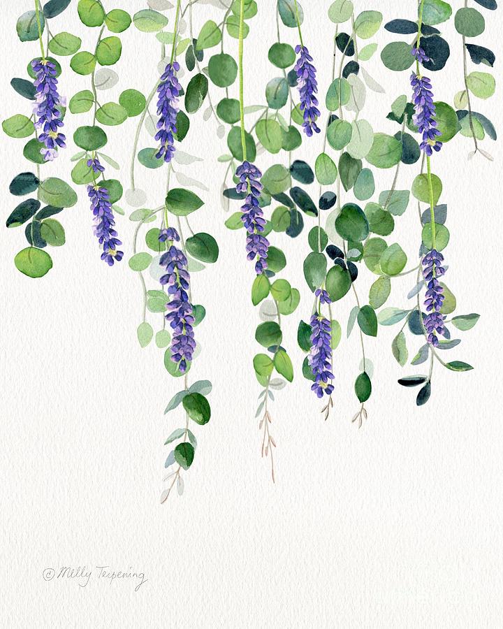 Eucalyptus and Lavender Painting by Melly Terpening