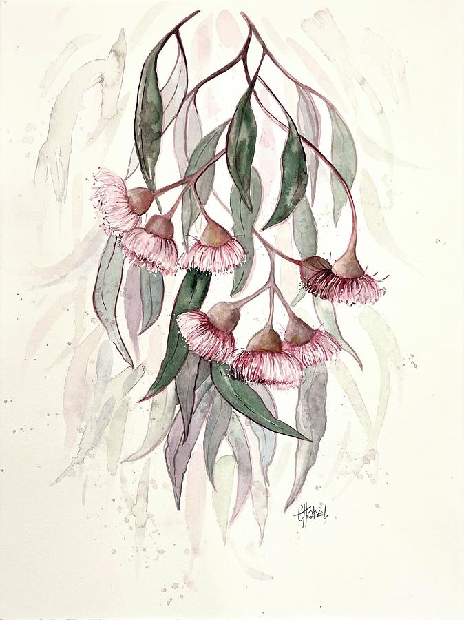 Eucalyptus blooms Painting by Chris Hobel
