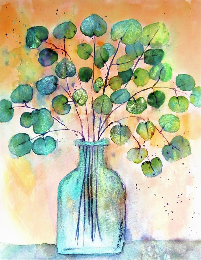 Eucalyptus Copper Accents  Painting by Barbara Chichester