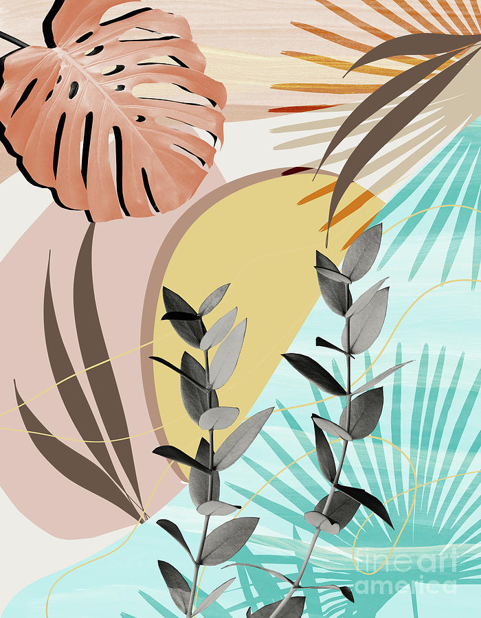 Nature Mixed Media - Eucalyptus Tropical Summer Oasis #1 #tropical #wall #art by Anitas and Bellas Art
