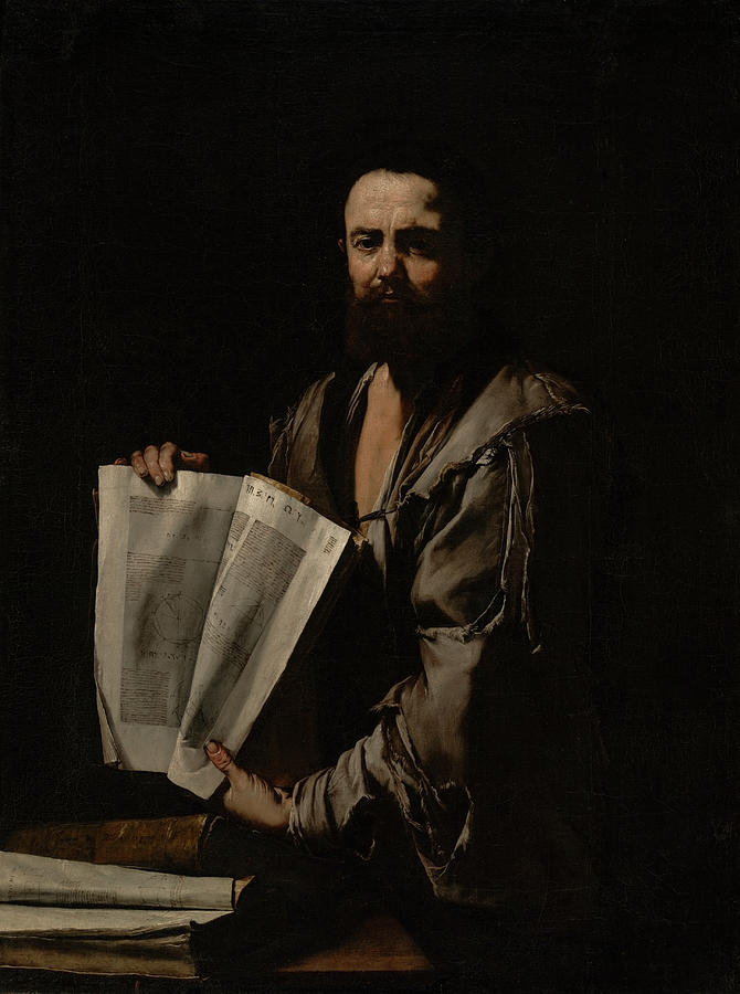 Euclid, circa 1630-1635 Painting by Jusepe de Ribera