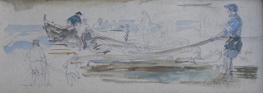 Eugene Boudin 1824 1898   Fishermen Painting