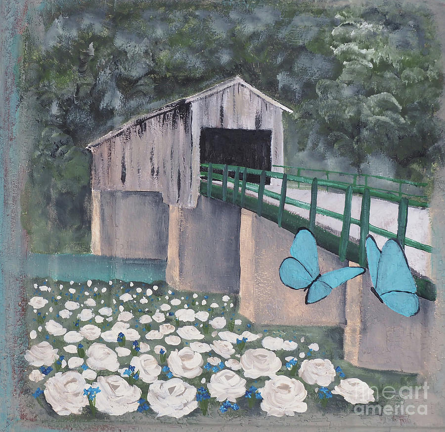 Euharlee Covered Bridge Mixed Media by Jill Williams - Fine Art America